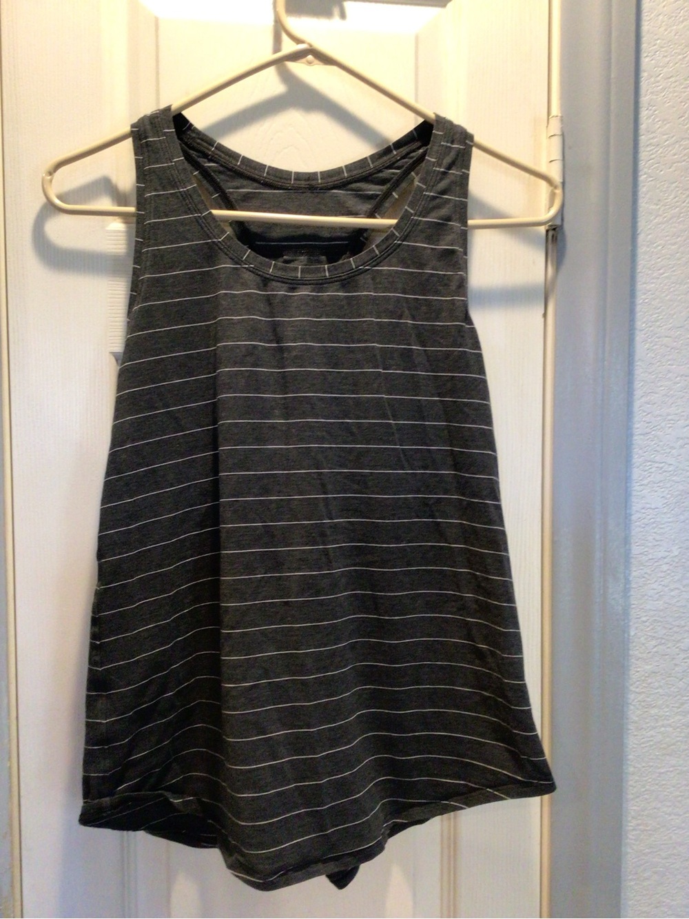 lululemon athletica Charcoal Gray Striped Swing Tank